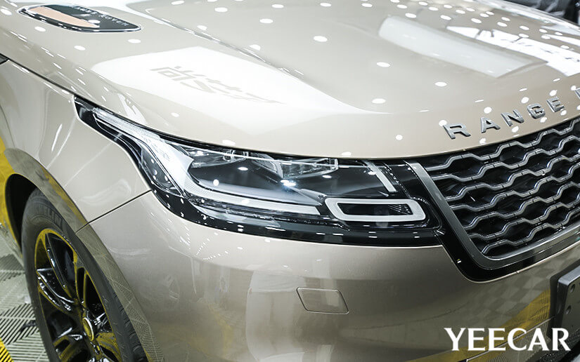 路虎贴漆面保护膜，细节图