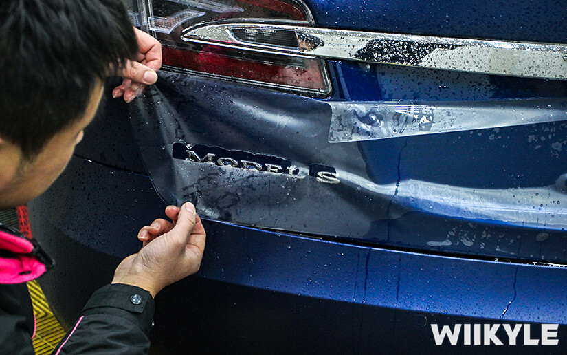 蓝色特斯拉MODEL S WIIKYLE隐形车衣贴膜案例（图三）