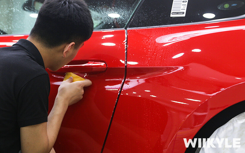 福特野马施工WIIKYLE车衣施工流程图（五）