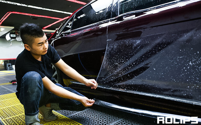 林肯大陆贴ROLIPS车衣施工过程