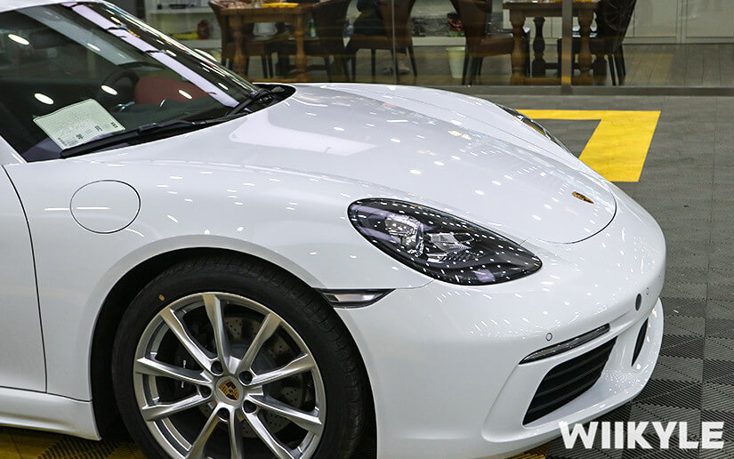 保时捷718施工WIIKYLE漆面保护膜效果展示图（1）